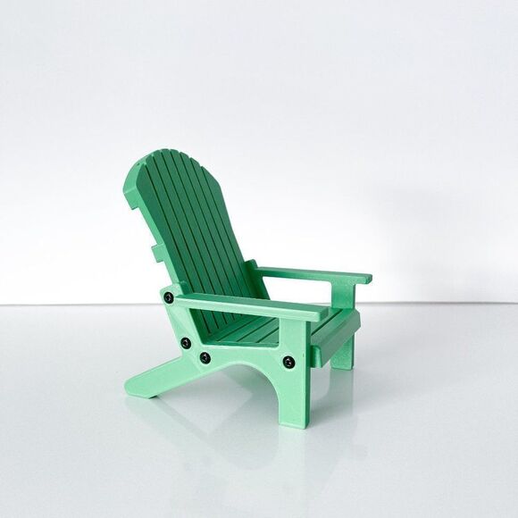 Miniature Adirondack Chair Green For 12” Barbie Integrity Fashion Dolls 1:6 - Picture 2 of 4